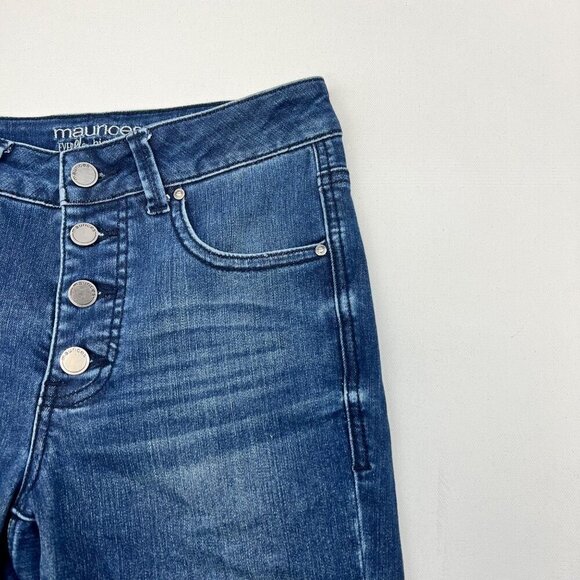 Maurices Womens Ever Flex Skinny Jeans Button Fly Raw Cuff Size 0 Short - Picture 3 of 9